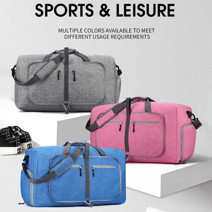 Gym Bag with Shoe Compartment Carry on Luggage Travel Bag Sports Bag Duffle Bag for Men and Women Foldable and Expandable